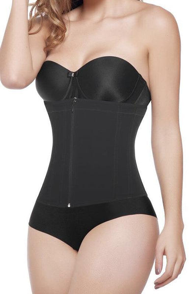Fajas Waist Trainer Latex Corset with Zip and Clip Flat Stomach