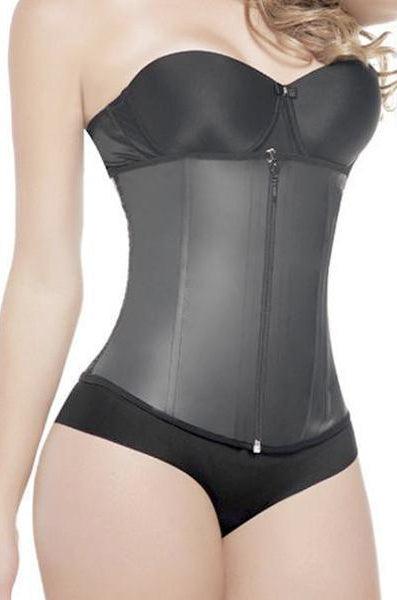 Playgirl Black Pure Latex Waist Trainer With Zip