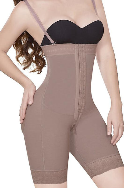 BF Soft Line 1234V – Short Girdle,Open Breast with Thick Suspenders, 6 Rod,  Adjustable Shoulders,Three Levels of Adjustability , Perineal Zipper for  Curvy Wide Hips Small Waist Women - Belleza Femenina - BF Shapewear